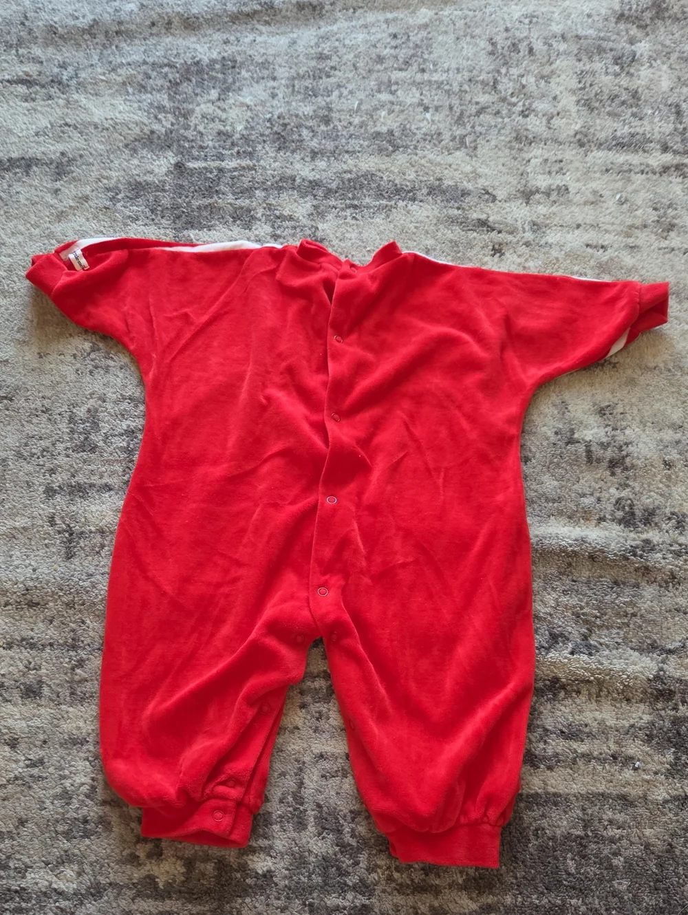 Vintage Little Me Christmas Velour One Piece Romper Toddler Size 12 Months